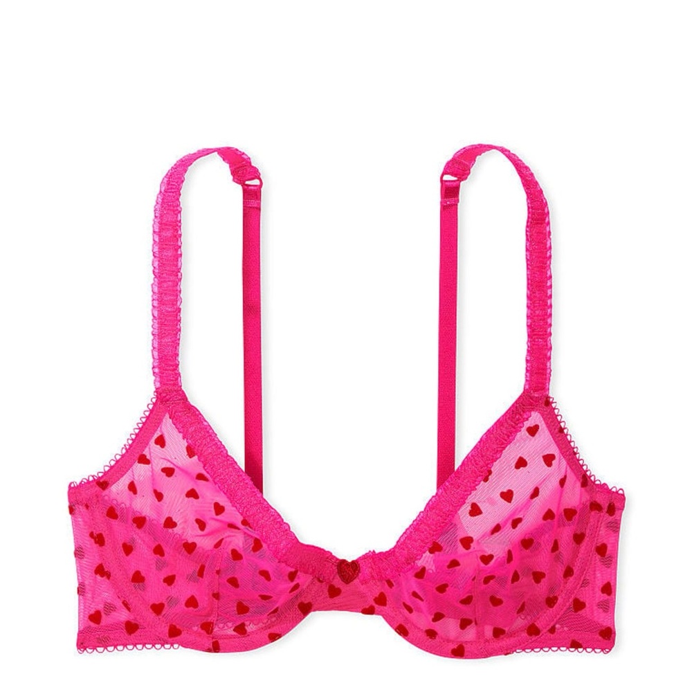 Victoria’s Secret Unlined Heart Embroidered Bra - 32B